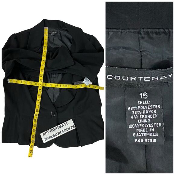 Courtenay Blazer Womens 16 Black Basic Jacket Ruffle Work Office Capsule - Picture 3 of 14